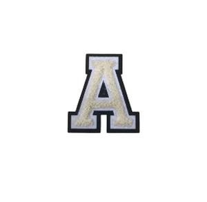 字母A字毛巾绣字/绣名徽章 | 立体英文字母毛巾绣贴/ 贴布