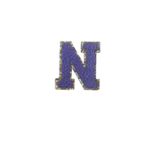 絨面刺繡英文字母N 貼布 | 英文字母毛巾電繡布章